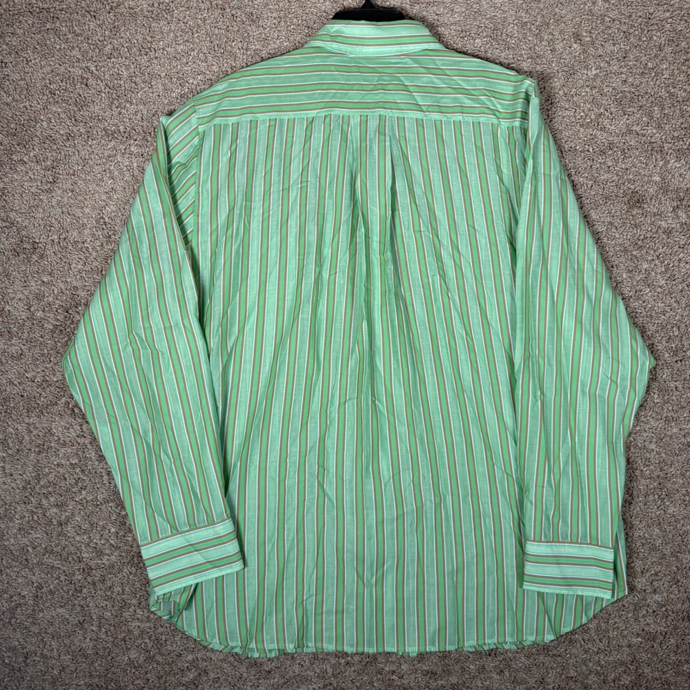 OAS Sunshade Piano Shirt XL Green Striped Cotton Tencel Button Down Portugal - Picture 8 of 9